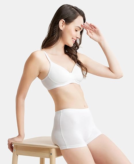 Jockey MJ20 Women’s Wirefree Padded Cotton Bra – Full Coverage Slip-On Beginners Fit